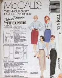 7244 McCalls  PALMER  1 HR ELASTIC WAIST OR NOT SKIRT PATTERN 14, 16 CHOICE